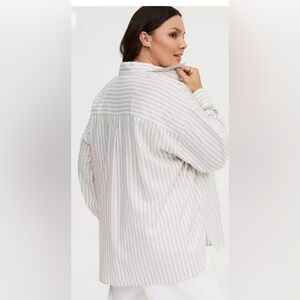 Torrid Pink and White Striped Top